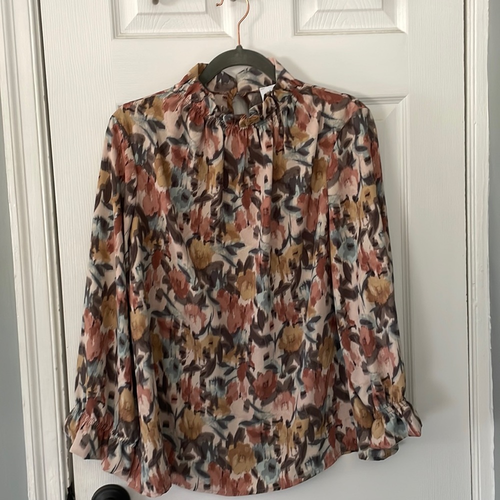Mint Julep Boutique Pastel Floral Blouse